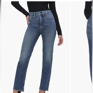 Good American step hem high waist straight leg jeans BRAND NEW